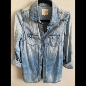 Life in Progress snap up button denim shirt Size S